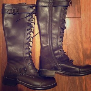 Frye lace up boots